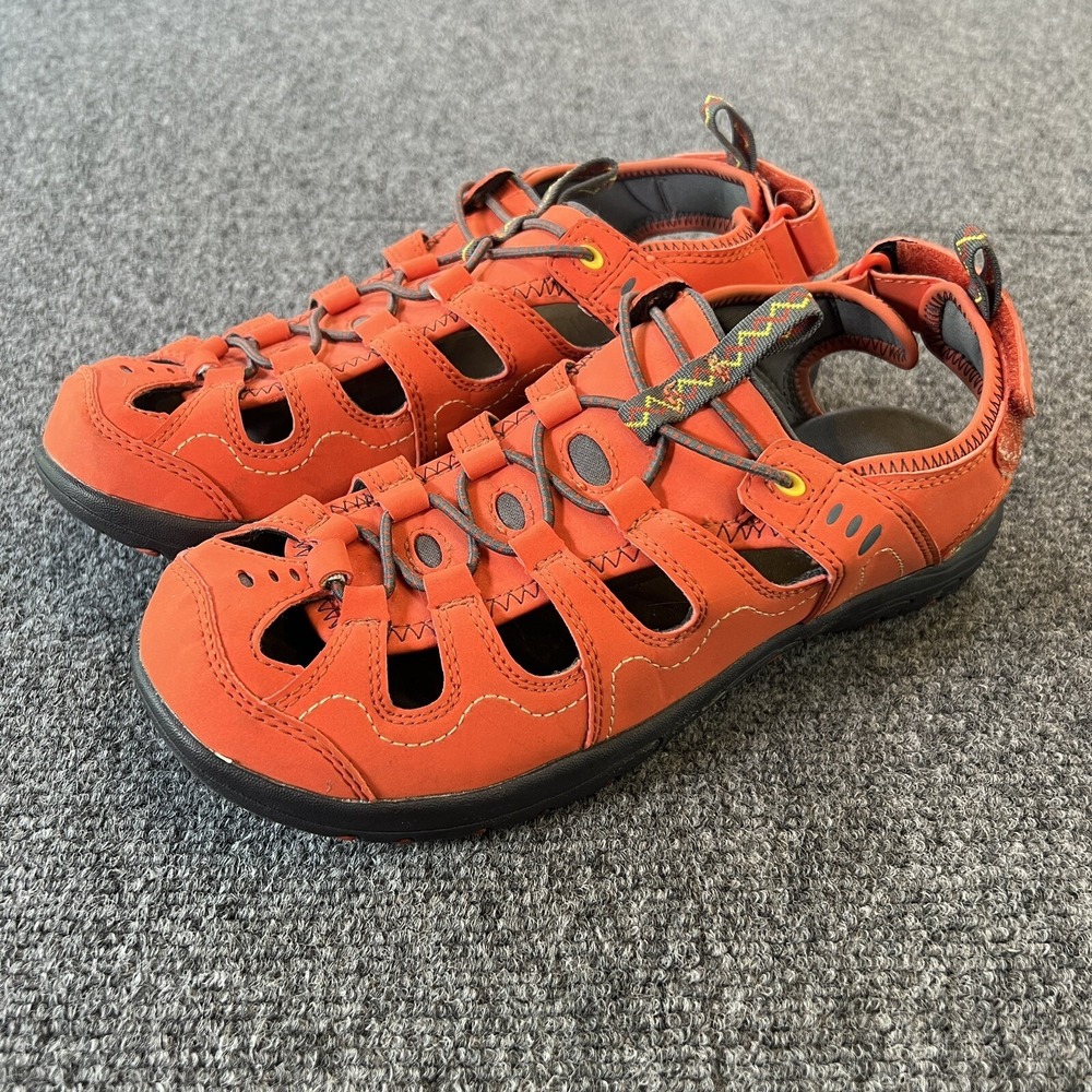 LL Bean Sandals Youth Size 6 Orange Hiking Water‎ Shoes Fisherman Slingback